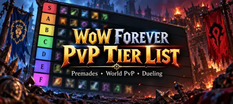 WoW Forever PvP tier list for premades, world PvP, and dueling