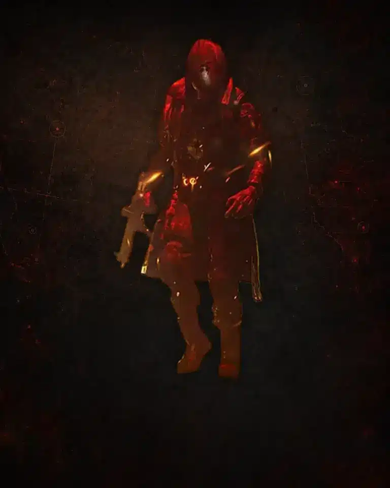 Bloody Houndsman in a red hood and tactical armor, illustrating The Division 2 Bloody Houndsman Bounty Runs service.