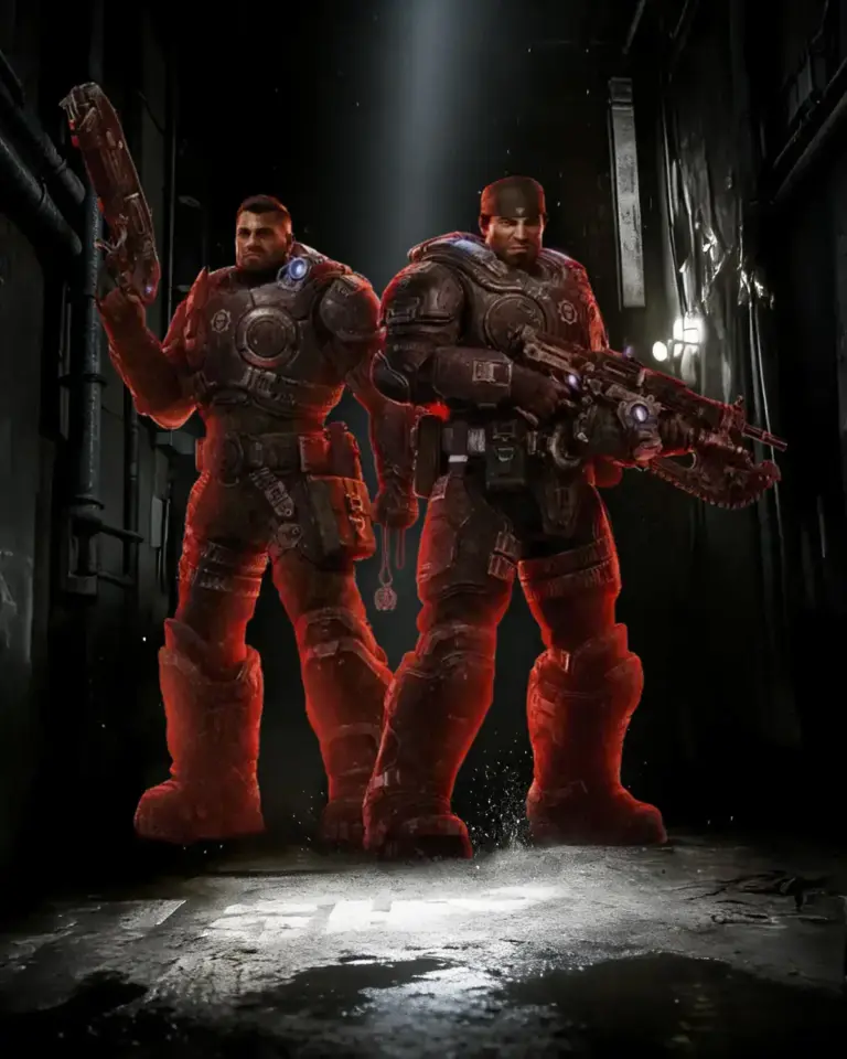 Gears of War: E-Day Gears for Hire Boost, illustrated with Marcus Fenix and Dominic Santiago in COG armor.