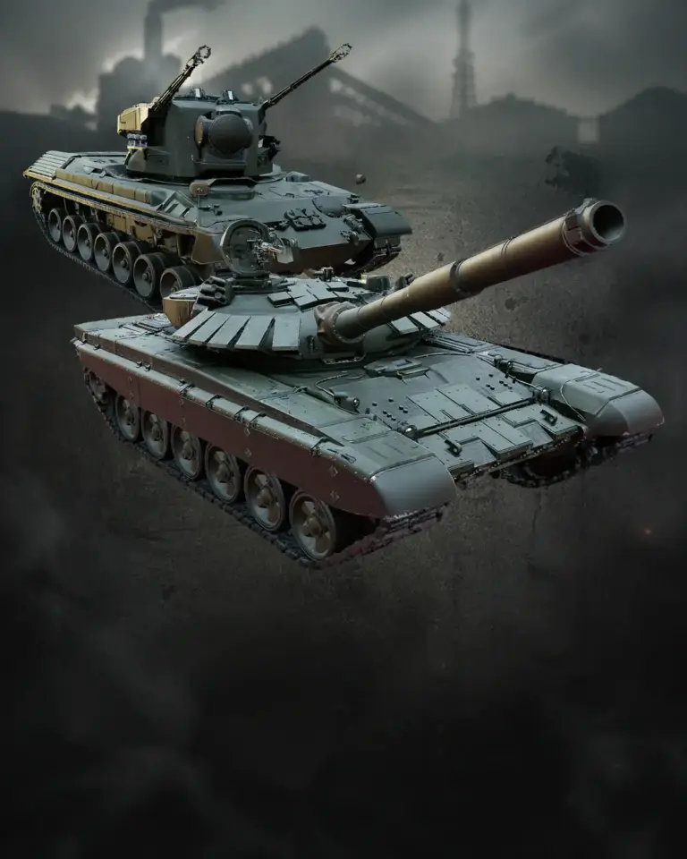 WARDOGS Ground Vehicles Bundle with T-72B3 tank and Flakpanzer Gepard anti-air vehicle.