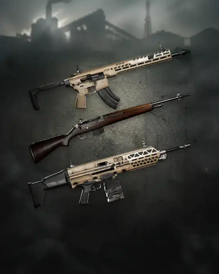 WARDOGS Season 2 weapon unlock options showing TCX-SPR, M14 and Evo-3 Ultra on a smoky concrete background.