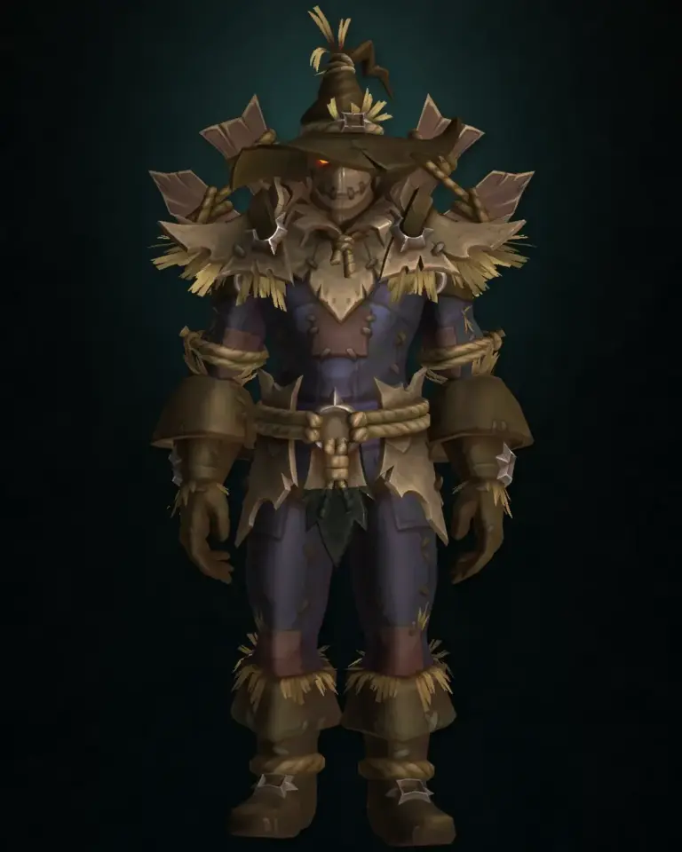 WoW Patched Harvest Golem Transmog Set boost with eight costume appearances, Patched Harvester’s Claw and Tricky Treat farming included.